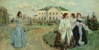 A Walk at Sunset by Viktor Elpidiforovich Borisov Musatov